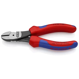 Knipex Erőkímélő oldalcsípő fogó feketére foszfátozott 140 mm (bliszter)