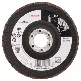 Bosch lamellás tárcsa 125x22.23 mm P80 inoxhoz Zirkon X581 kúpos üvegszál