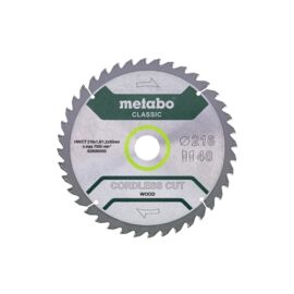 Metabo körfűrészlap HW/CT 216x30, 40 WZ 5° akkus fűrészhez CutClassic