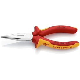 Knipex Félkerek csőrű fogó vágóéllel (Rádiófogó) krómozott VDE 160 mm