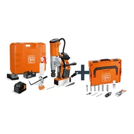 Fein AKBU 35 PMQW 18 V AS Akkumulátoros univerzális mágnesállványos magfúrógép 35 mm-ig, tartozékkészlettel