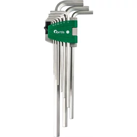 Fortis Hajlított csavarhúzó készlet műanyag tartóban 9 részes 1.5-10mm hosszú