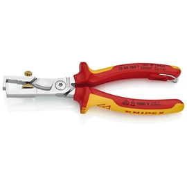 KNIPEX 13 66 180 T BK StriX Csupaszító fogó kábelvágó ollóval többrétegű köpennyel szigetelt, VDE krómozott 180 mm