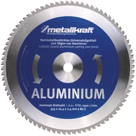 Metallkraft körfűrésztárcsa alumíniumhoz 355 x 2.4 x 25.4 mm