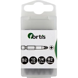 Fortis Bit szívós-kemény 1/4&quot; DIN3126 E6.3 PZ2x50mm (10 darabos csomag)