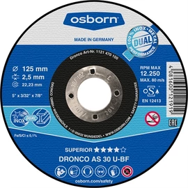 Osborn Superior vágókorong 125x2.5x22.23 egyenes AS 30 U Dual T41