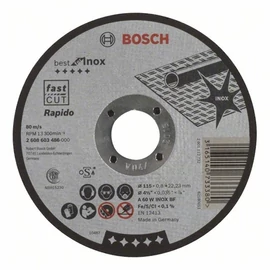 Bosch vágókorong 115x0.8mm inox egyenes
