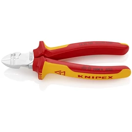 Knipex Huzalcsupaszító-oldalcsípőfogó krómozott VDE 160 mm