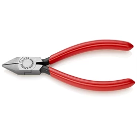 Knipex elektronikai oldalcsípő fogó feketére foszfátozott, mártott nyél 125 mm