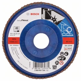 Bosch lamellás tárcsa 115x22.23 mm P40 fémhez Zirkon X571 egyenes műanyag
