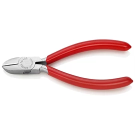 Knipex elektronikai oldalcsípő fogó krómozott, mártott nyél 125 mm