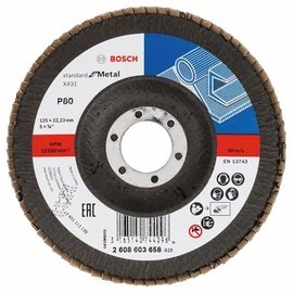 Bosch lamellás tárcsa 125x22.23 mm P80 fémhez Alox X431 kúpos üvegszál