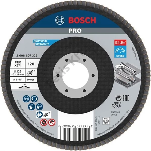 Bosch PRO X571 lamellás tárcsa, 125 mm, G120