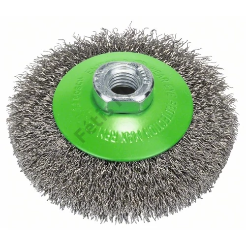 Bosch kúpkefe hullámosított dróttal M14 100 mm, 0.35 mm inox