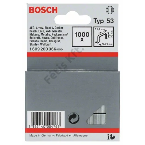 Bosch tűzőkapocs 11.4x0.74x10mm TIP53 (1000db/doboz)