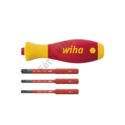 Wiha Csavarhúzó SoftFinish slimVario electric bittartó-készlettel 4 részes, slimBitekkel (43449)