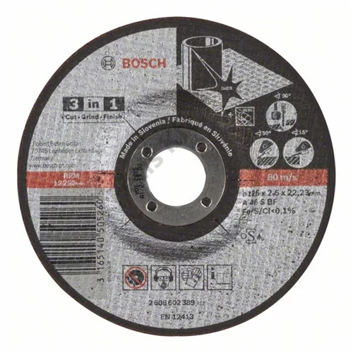 Bosch vágókorong 125x2.5mm inox hajlított