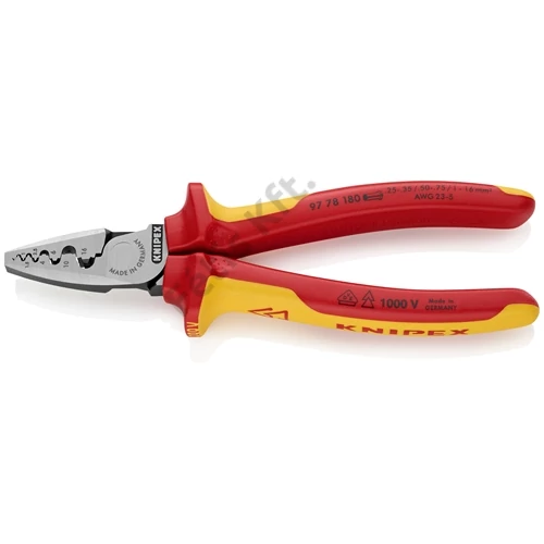 Knipex Krimpelő fogó érvéghüvelyekhez VDE 180 mm
