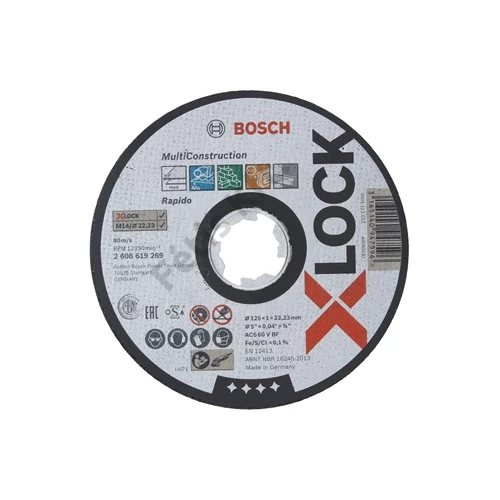 Bosch vágókorong 125x 1 multi material egyenes X-Lock