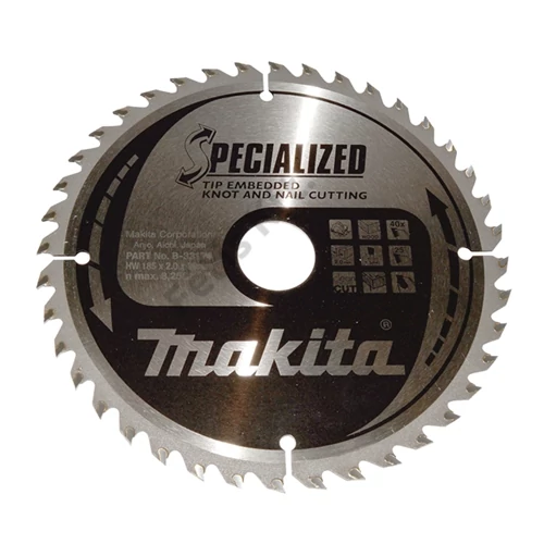 Makita körfűrészlap SZÖG, CSOMÓSFA 185x30mm Z40