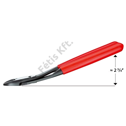 Knipex Erőkímélő oldalcsípő fogó feketére foszfátozott, mártott nyél 200 mm