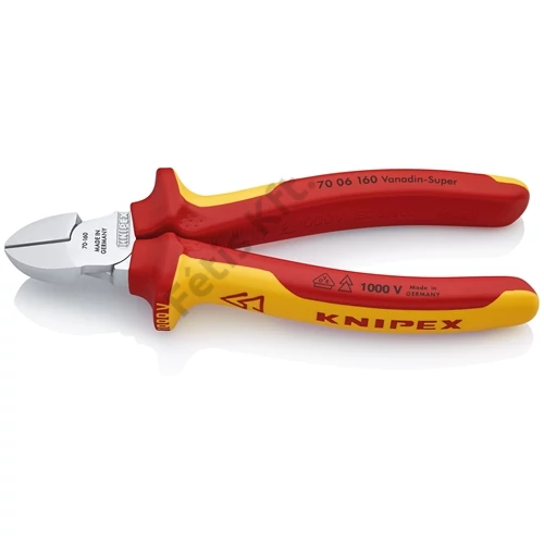 Knipex oldalcsípőfogó krómozott VDE 160 mm (bliszter)