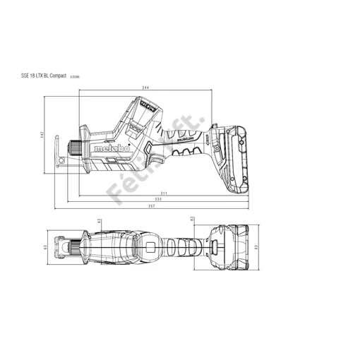 Metabo SSE 18 LTX BL Compact akkus orrfűrész metaBOX-ban alapgép (akku és töltő nélkül)