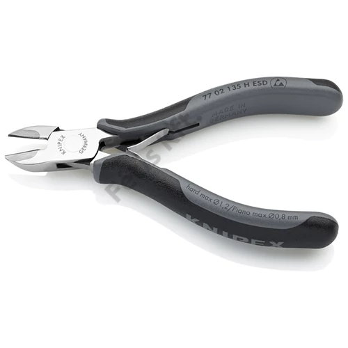 Knipex elektronikai oldalcsípő fogó keményfém vágóéllel ESD többkomponensű nyél 135 mm