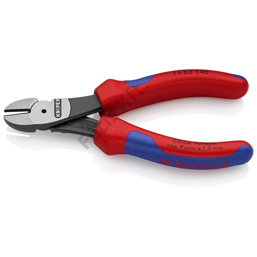 Knipex Erőkímélő oldalcsípő fogó feketére foszfátozott 140 mm