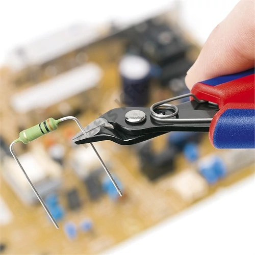 Knipex elektronikai oldalcsípő fogó Super Knips XL többkomponensű nyél barnított 140 mm (bliszter)