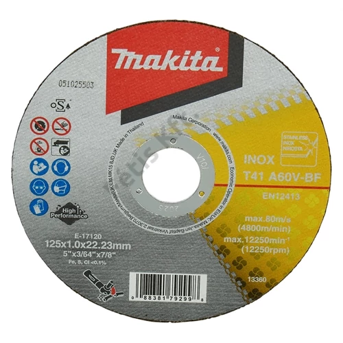Makita vágókorong INOX A60V 125x1mm 25 db