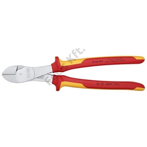 Knipex erőkímélő oldalcsípő fogó krómozott VDE 250 mm