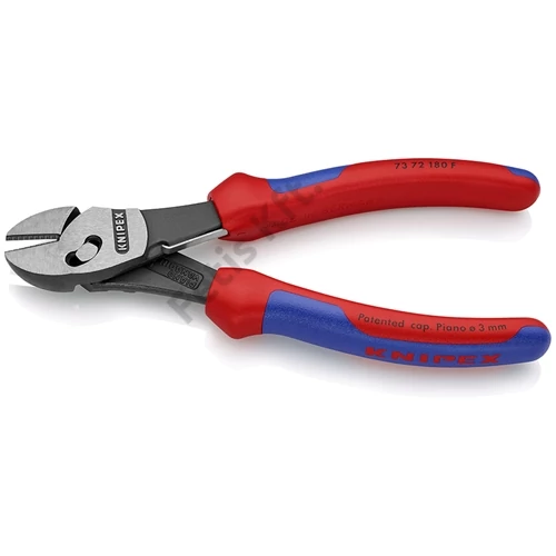 Knipex TwinForce nagy teljesítményű oldalcsípő fogó feketére foszfátozott 180 mm, nyitórugóval
