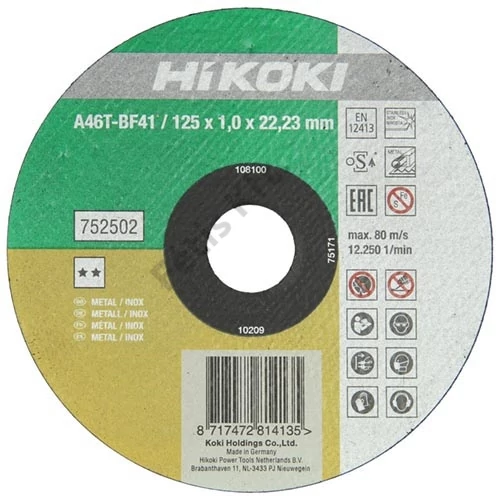 Hikoki vágókorong inox 125x1.0mm