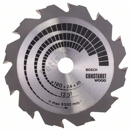 Bosch körfűrészlap 160x20/12 Construct Wood