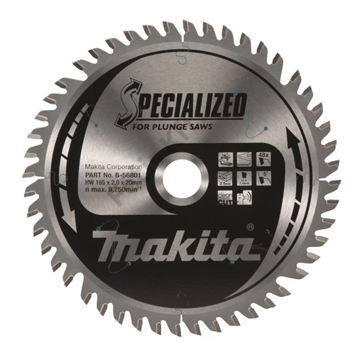 Makita merülő körfűrészlap 165x20mm Z48 CORIAN