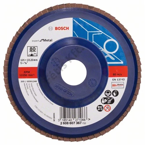 Bosch lamellás tárcsa 125x22.23 mm P80 fémhez Zirkon X551 egyenes műanyag