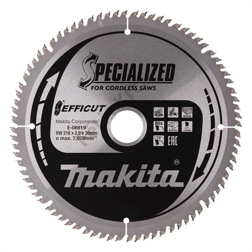 Makita EFFICUT körfűrészlap akkus 216x30mm Z80 FA