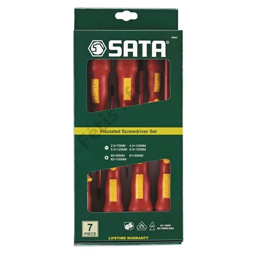 SATA VDE csavarhúzó készlet 7 részes (lapos+PH)