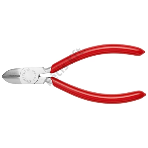 Knipex elektronikai oldalcsípő fogó krómozott, mártott nyél 125 mm