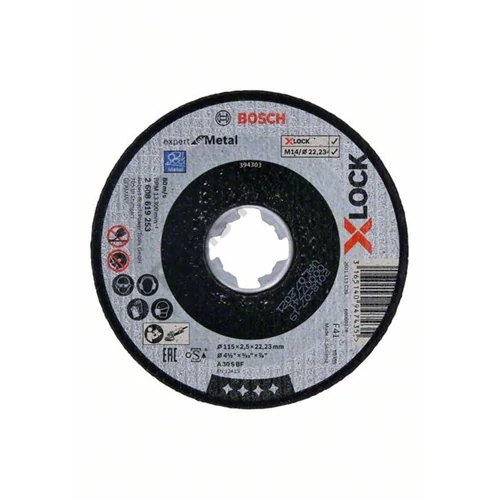 Bosch vágókorong 115x2.5 fémhez egyenes X-Lock