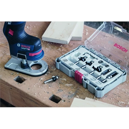 Bosch PRO Router Bit Straight Set, Shank 1/4?, 6 pcs