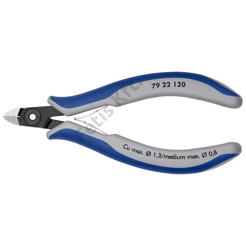Knipex precíziós elektronikai oldalcsípő fogó többkomponensű nyél barnított 120 mm