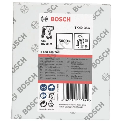 Bosch Keskeny tűzőkapocs, TK40 35G 5000 db