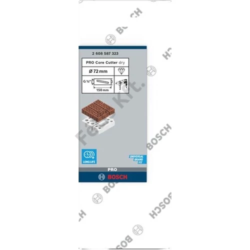 Bosch PRO Core Cutter dry száraz fúrókorona, 72 x 150 mm, G 1/2 hüvelykes