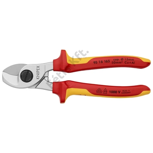 Knipex Kábelolló krómozott VDE 165 mm