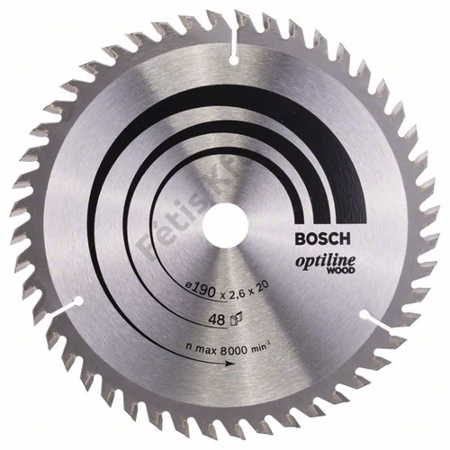 Bosch körfűrészlap 190x20/48 Optiline Wood