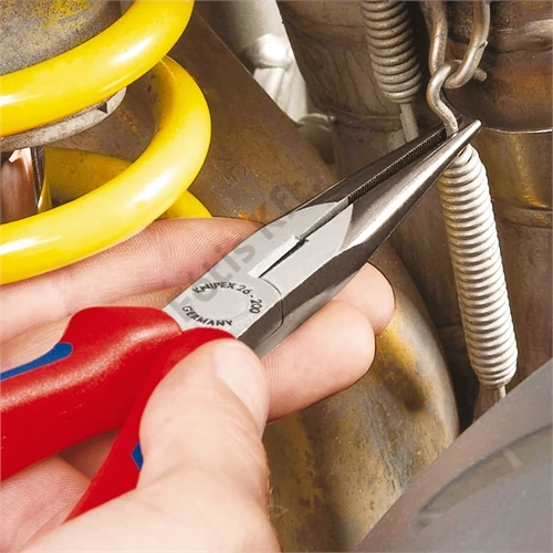 Knipex Félkerek csőrű fogó vágóéllel (gólyacsőr fogó) feketére foszfátozott 200 mm