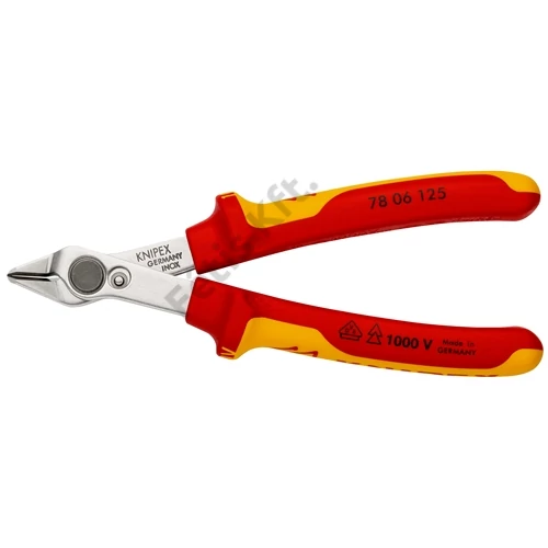 Knipex VDE elektronikai fogó polírozva 125 mm fazetta nélküli vágóél
