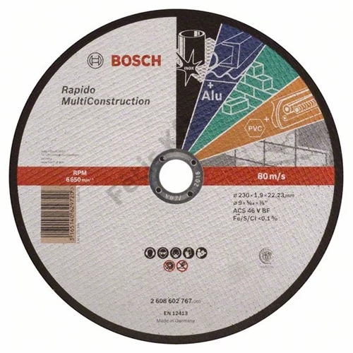 Bosch vágókorong 230x1.9mm multi egyenes